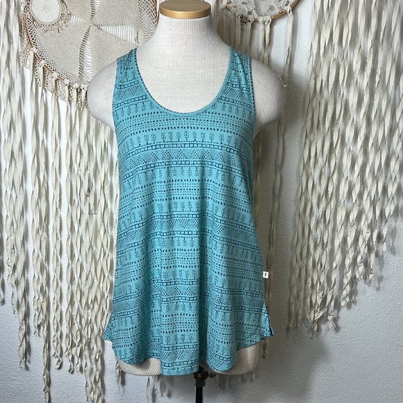 Toad & Co Teal Printed Tank Size Small - Picture 1 of 12